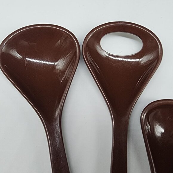 MCM German Kayser Melamine Kitchen Utensil Spoons Set of 6 Brown - Picture 4 of 6
